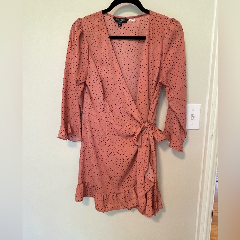 PINK WRAP DRESS
